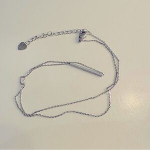 Silver Necklace with Bar Pendant